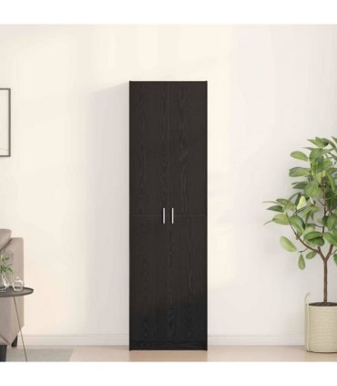 vidaXL Wardrobe with Shelf Black Oak 55 x 25 x 189 cm Engineered Wood