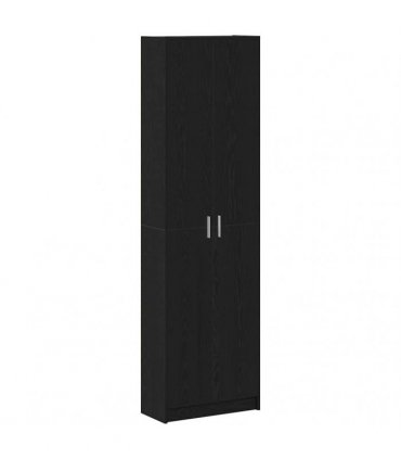 vidaXL Wardrobe with Shelf Black Oak 55 x 25 x 189 cm Engineered Wood