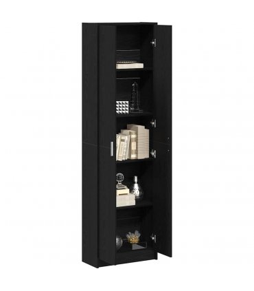 vidaXL Wardrobe with Shelf Black Oak 55 x 25 x 189 cm Engineered Wood