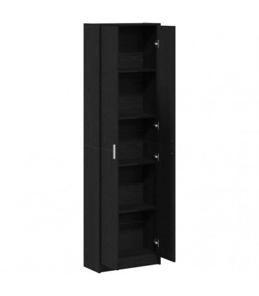 vidaXL Wardrobe with Shelf Black Oak 55 x 25 x 189 cm Engineered Wood