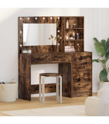 vidaXL Dressing Table Brown 78.5 x 41 x 135 cm Engineered wood — Colour: Smoked oak