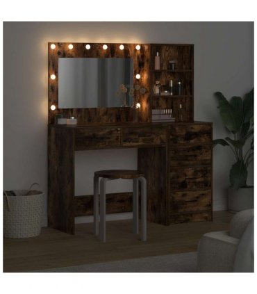 vidaXL Dressing Table Brown 78.5 x 41 x 135 cm Engineered wood — Colour: Smoked oak