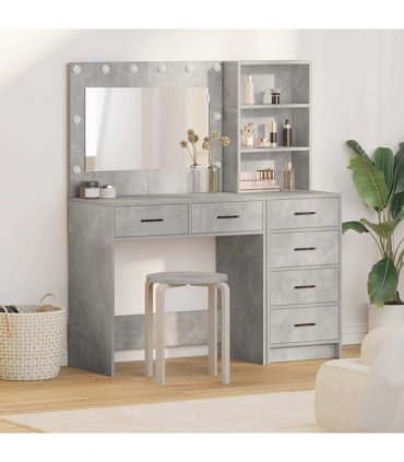vidaXL Dressing Table Grey 78.5 x 41 x 135 cm Engineered wood — Colour: Concrete grey