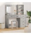 vidaXL Dressing Table Grey 78.5 x 41 x 135 cm Engineered wood — Colour: Concrete grey