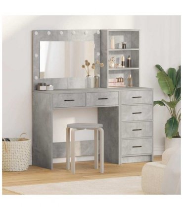vidaXL Dressing Table Grey 78.5 x 41 x 135 cm Engineered wood — Colour: Concrete grey