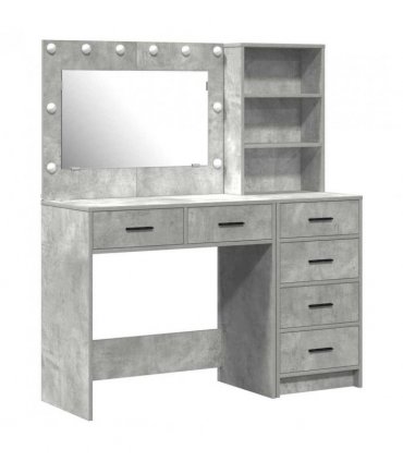vidaXL Dressing Table Grey 78.5 x 41 x 135 cm Engineered wood — Colour: Concrete grey