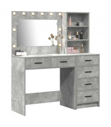 vidaXL Dressing Table Grey 78.5 x 41 x 135 cm Engineered wood — Colour: Concrete grey