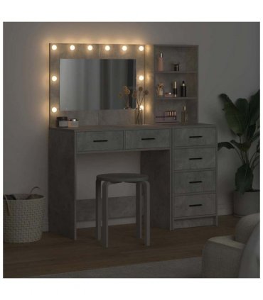 vidaXL Dressing Table Grey 78.5 x 41 x 135 cm Engineered wood — Colour: Concrete grey