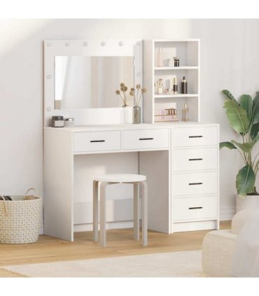 vidaXL Dressing Table White 78.5 x 41 x 135 cm Engineered wood