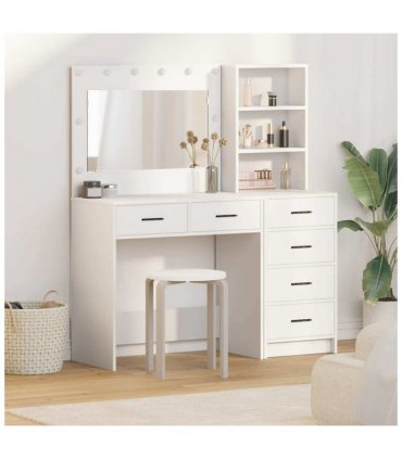 vidaXL Dressing Table White 78.5 x 41 x 135 cm Engineered wood