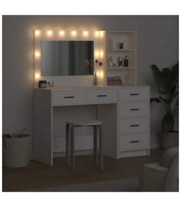 vidaXL Dressing Table White 78.5 x 41 x 135 cm Engineered wood
