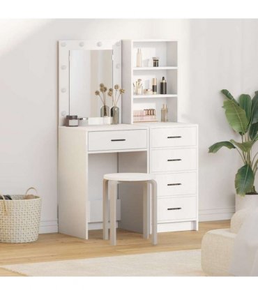 vidaXL Dressing Table 2 pcs White 50 x 41 x 135 cm Engineered wood