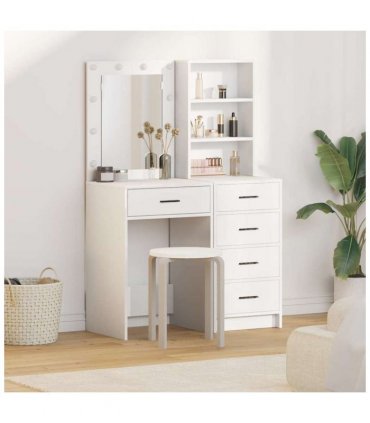 vidaXL Dressing Table 2 pcs White 50 x 41 x 135 cm Engineered wood