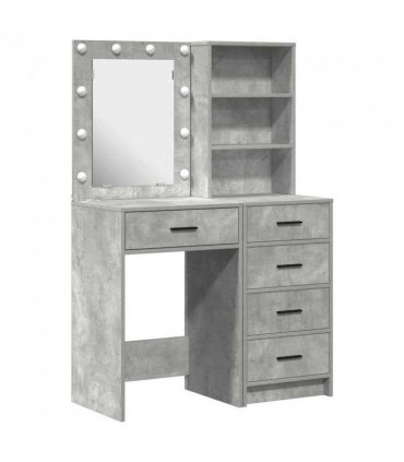 vidaXL Dressing Table 2 pcs Grey 50 x 41 x 135 cm Engineered wood — Colour: Concrete grey