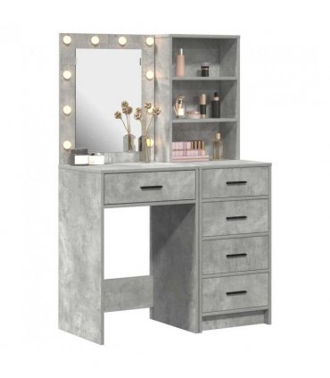 vidaXL Dressing Table 2 pcs Grey 50 x 41 x 135 cm Engineered wood — Colour: Concrete grey
