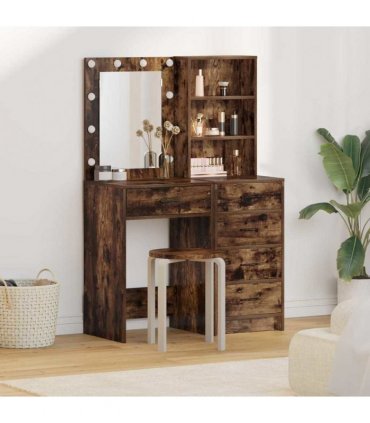 vidaXL Dressing Table 2 pcs Brown 50 x 41 x 135 cm Engineered wood — Colour: Smoked oak