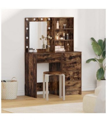 vidaXL Dressing Table 2 pcs Brown 50 x 41 x 135 cm Engineered wood — Colour: Smoked oak