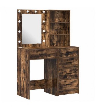 vidaXL Dressing Table 2 pcs Brown 50 x 41 x 135 cm Engineered wood — Colour: Smoked oak