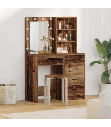 vidaXL Dressing Table 2 pcs Brown 50 x 41 x 135 cm Engineered wood — Colour: Old wood