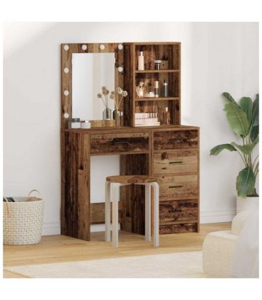 vidaXL Dressing Table 2 pcs Brown 50 x 41 x 135 cm Engineered wood — Colour: Old wood