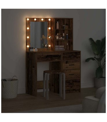 vidaXL Dressing Table 2 pcs Brown 50 x 41 x 135 cm Engineered wood — Colour: Old wood