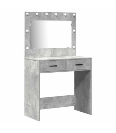 vidaXL Dressing Table with Drawer 3 pcs Concrete Grey Engineered Wood