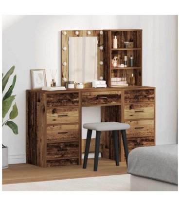 vidaXL Dressing Table 3 pcs Brown 40 x 41 x 135 cm Engineered wood — Colour: Old wood