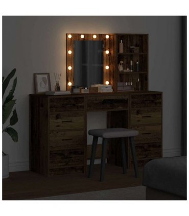 vidaXL Dressing Table 3 pcs Brown 40 x 41 x 135 cm Engineered wood — Colour: Old wood