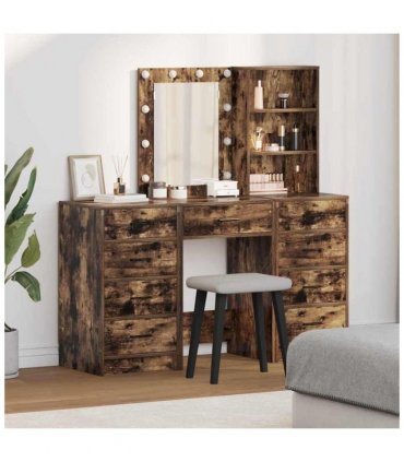 vidaXL Dressing Table 3 pcs Brown 40 x 41 x 135 cm Engineered wood — Colour: Smoked oak