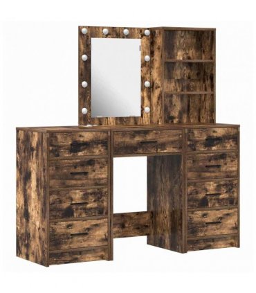 vidaXL Dressing Table 3 pcs Brown 40 x 41 x 135 cm Engineered wood — Colour: Smoked oak