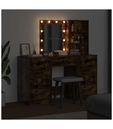 vidaXL Dressing Table 3 pcs Brown 40 x 41 x 135 cm Engineered wood — Colour: Smoked oak