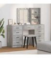 vidaXL Dressing Table 3 pcs Grey 40 x 41 x 135 cm Engineered wood — Colour: Concrete grey