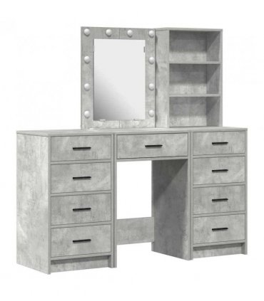 vidaXL Dressing Table 3 pcs Grey 40 x 41 x 135 cm Engineered wood — Colour: Concrete grey