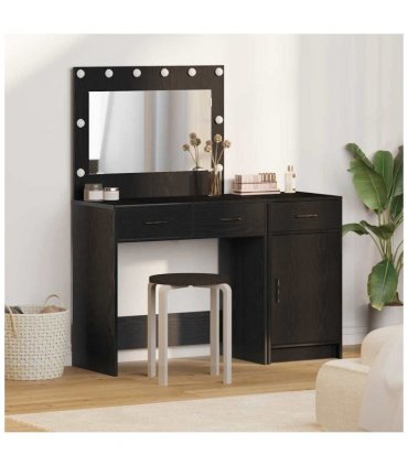 vidaXL Dressing Table 2 pcs Black 40 x 41 x 75 cm Engineered wood — Colour: Black oak