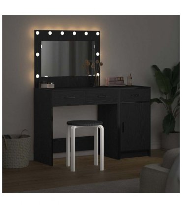 vidaXL Dressing Table 2 pcs Black 40 x 41 x 75 cm Engineered wood — Colour: Black oak