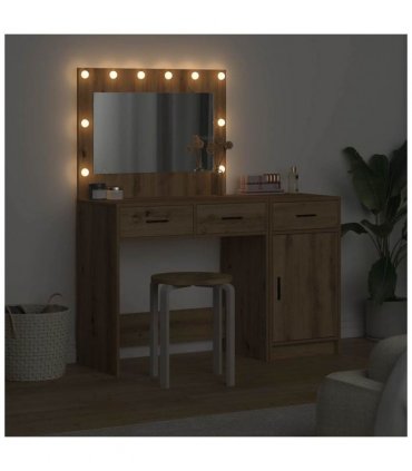 vidaXL Dressing Table 2 pcs Brown 40 x 41 x 75 cm Engineered wood — Colour: Artisan oak