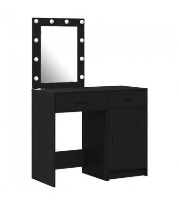 vidaXL Dressing Table 2 pcs Black 50 x 41 x 135 cm Engineered wood — Colour: Black oak