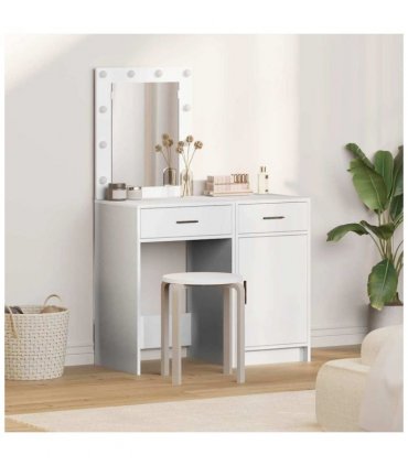 vidaXL Dressing Table 2 pcs White 50 x 41 x 135 cm Engineered wood — V0671994202