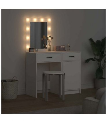 vidaXL Dressing Table 2 pcs White 50 x 41 x 135 cm Engineered wood — V0671994202