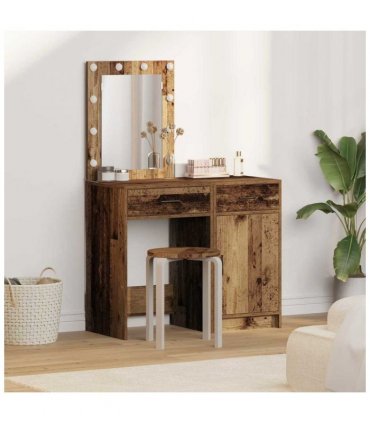 vidaXL Dressing Table 2 pcs Brown 50 x 41 x 135 cm Engineered wood — Colour: Old wood — V0671994203