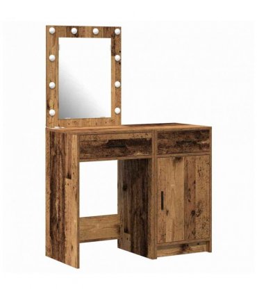 vidaXL Dressing Table 2 pcs Brown 50 x 41 x 135 cm Engineered wood — Colour: Old wood — V0671994203