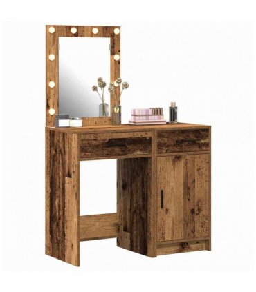vidaXL Dressing Table 2 pcs Brown 50 x 41 x 135 cm Engineered wood — Colour: Old wood — V0671994203