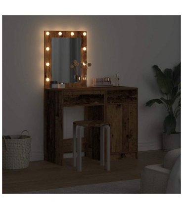 vidaXL Dressing Table 2 pcs Brown 50 x 41 x 135 cm Engineered wood — Colour: Old wood — V0671994203