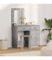 vidaXL Dressing Table 2 pcs Grey 50 x 41 x 135 cm Engineered wood — Colour: Concrete grey — V0671994204