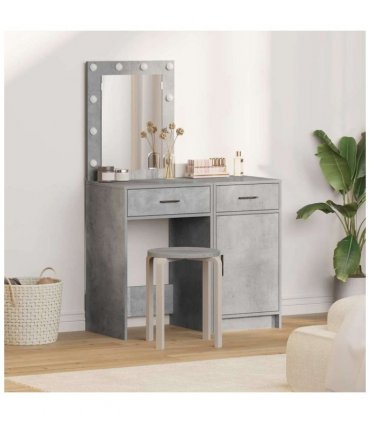 vidaXL Dressing Table 2 pcs Grey 50 x 41 x 135 cm Engineered wood — Colour: Concrete grey — V0671994204