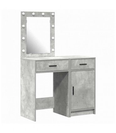 vidaXL Dressing Table 2 pcs Grey 50 x 41 x 135 cm Engineered wood — Colour: Concrete grey — V0671994204