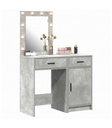 vidaXL Dressing Table 2 pcs Grey 50 x 41 x 135 cm Engineered wood — Colour: Concrete grey — V0671994204