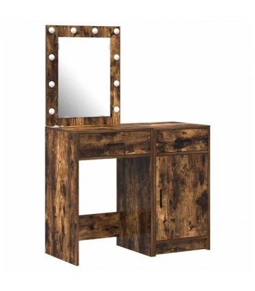 vidaXL Dressing Table 2 pcs Brown 50 x 41 x 135 cm Engineered wood — Colour: Smoked oak — V0671994206