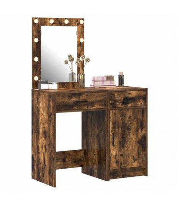 vidaXL Dressing Table 2 pcs Brown 50 x 41 x 135 cm Engineered wood — Colour: Smoked oak — V0671994206