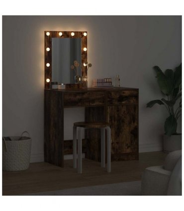 vidaXL Dressing Table 2 pcs Brown 50 x 41 x 135 cm Engineered wood — Colour: Smoked oak — V0671994206